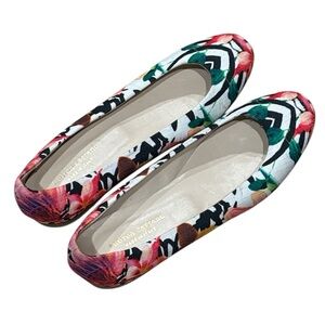 Andrea Carrano Multicolor Floral Pattern Flats size 37.5 Made in Italy